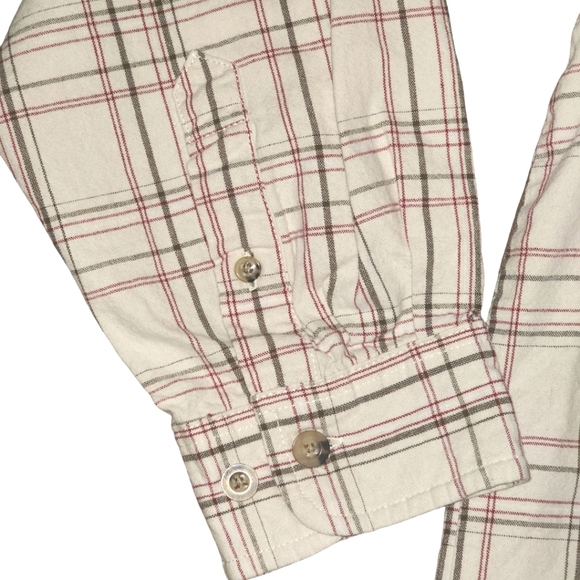 Mike Rowe Gear By Lee Beige Plaid 100% Cotton Long Sleeve Button Up Shirt Sz XL - Picture 3 of 9